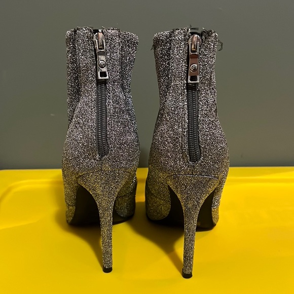 GUESS | Sparkle Sock Boot in Carbon (Black) with Silver Sparkle - Picture 11 of 16